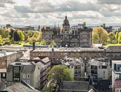 George Heriot School viewed from the ramparts of Edinburgh Castle