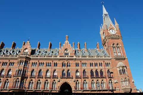 The new-gothic architecture of St Pancras Station