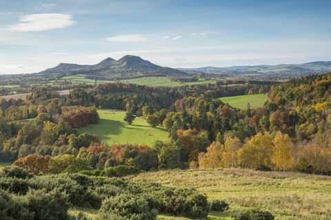 Eildon Hills seen from the Scotts View Viewpoint