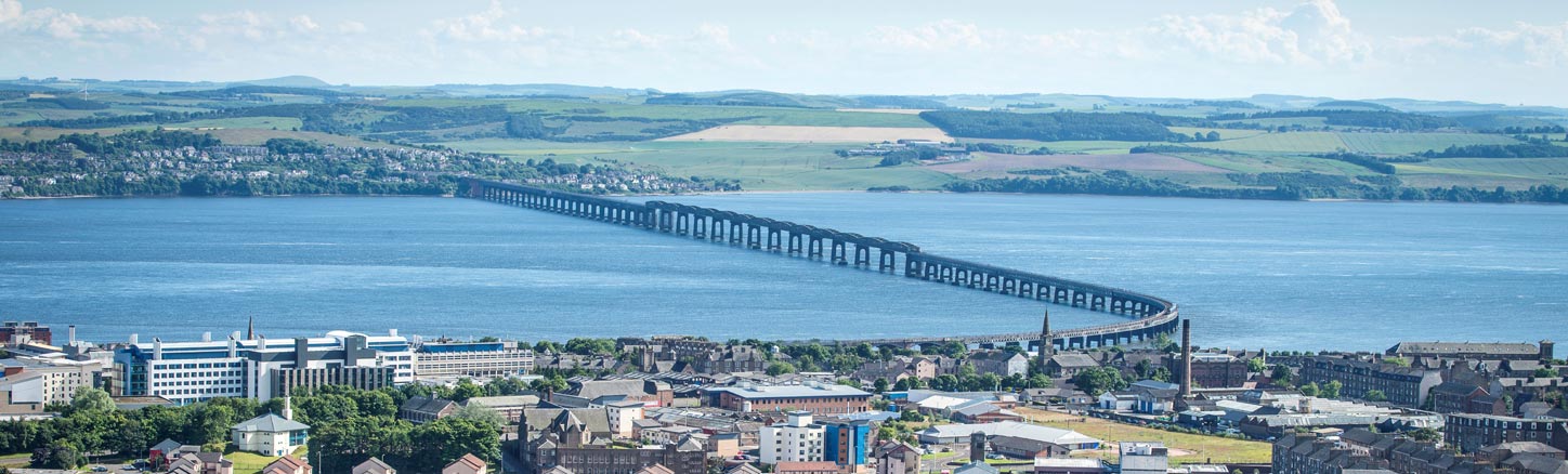 Rail Bridge spanning the River Tay from Dundee