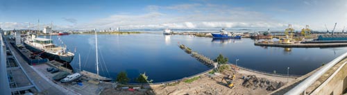Panoramic view of the Port of Leith 