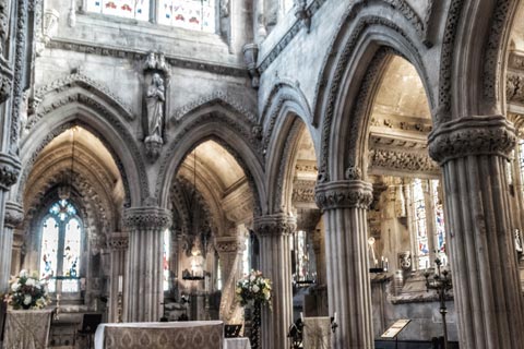 Interior view of Rosslyn Chapel