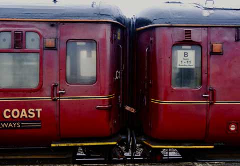 Passenger doors on the Jacobite Steam Train