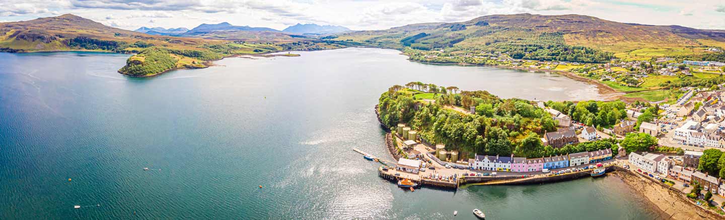Ariel view of Portree Harbour