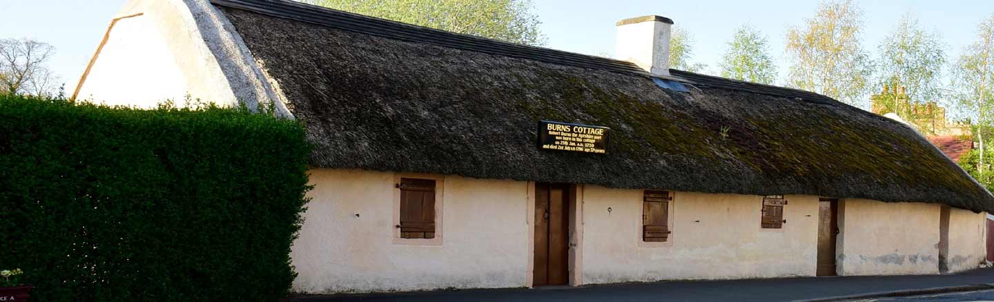 The cottage where Robert Burns was born in Alloway