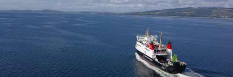 Caledonian MacBrayne ferry leaving Wemyss Bay Pier