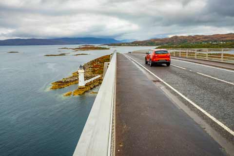 Car crossing the Skye Bridge