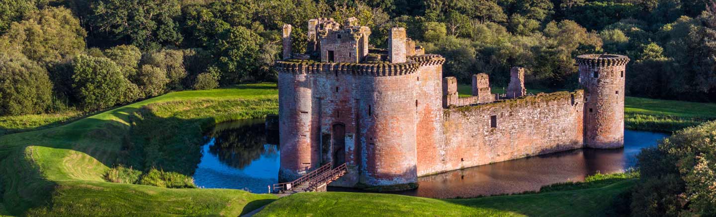 Caerlaverock Castle in sunshine