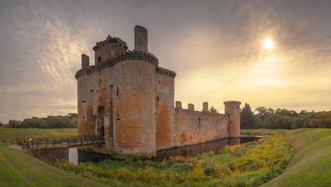 Caerlaverock Castle at dusk