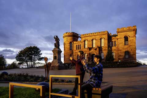 Visitors expolore the Castle Gardens