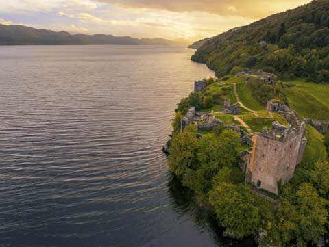 Urquhart Castle overlooking Loch Ness