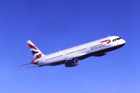 British Airways A321 in flight