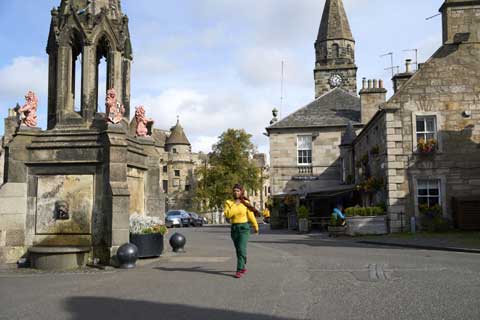 A visitor exploring Falkland