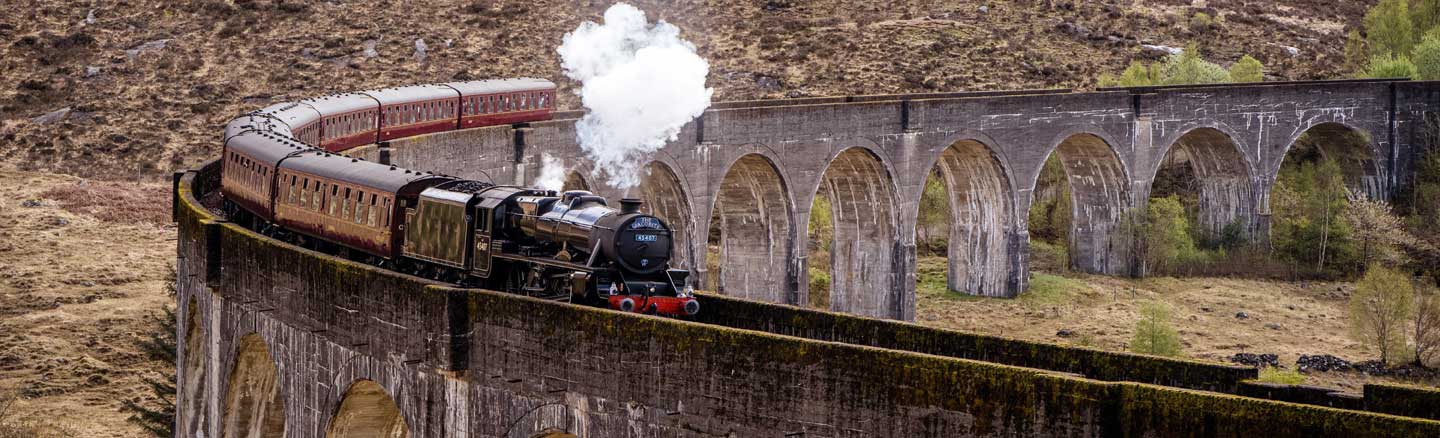 Jacobite Steam Train  Crossing the Glenfinnan Viaduct
