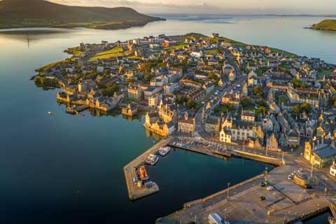 Lerwick is the main town in the Shetland Islands