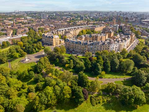 Drone shot of Park Circus