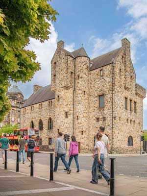 Visitors walking past St Mungo's Museum