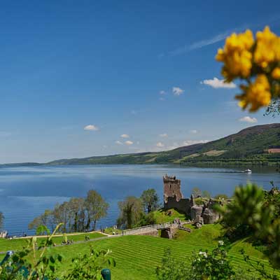 Urquhart Castle overlooks Loch Ness