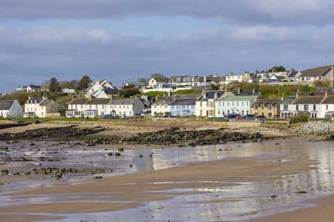 Portmahomack village seen from the beach