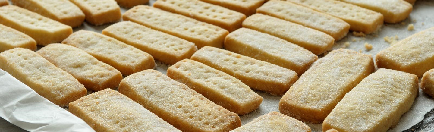 Shortbread bars cool after cooking