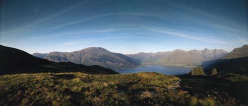 looking down at Loch Duich at the foot of Glen Shiel