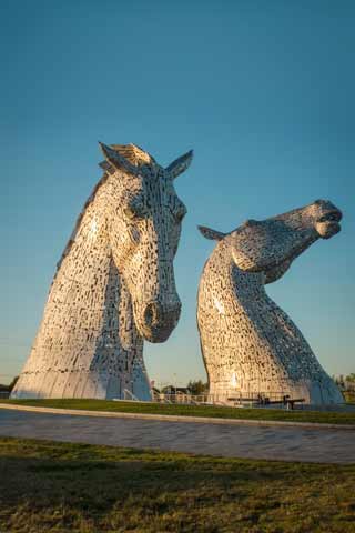 The Kelpies Horse Head statues seen at Helix Park