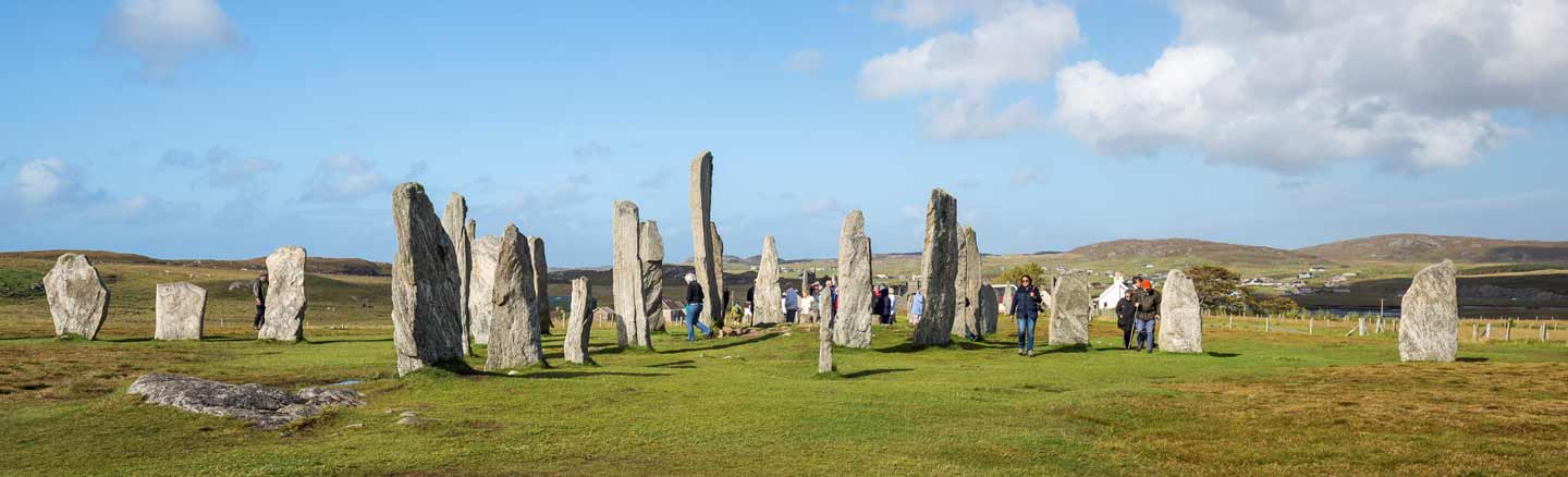 Visitors explore the Callanish Standing Stones on the Isle of Lewis