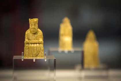 Close up view of a intricately carved chess piece