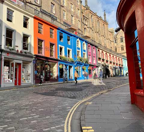 Colourful buildings seen in Victoria Street