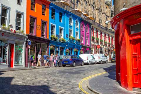 Colourful buildings in Victoria Street
