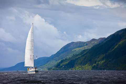 Sailing boat on Loch Ness