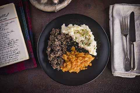 Plate of Haggis, Neeps and Tatties