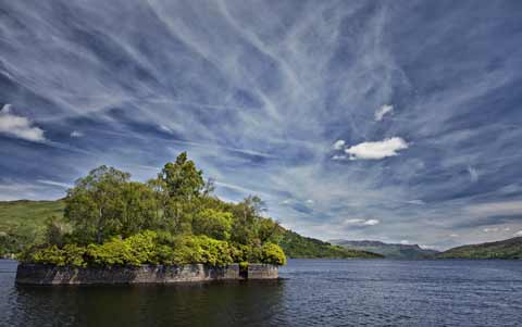 Eilean Dharag in Loch Katrine is known as Factor's Island