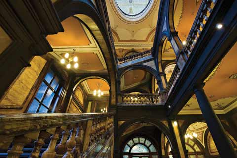 Grand marble staircase in Glasgow City Chambers