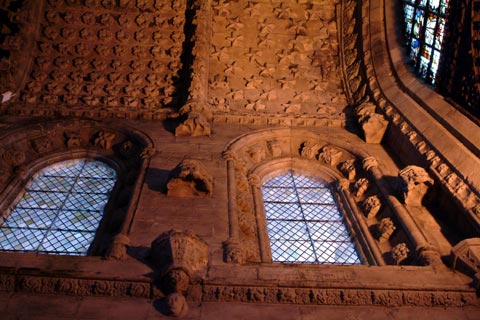 Intricate design of the Rosslyn Chapel ceiling