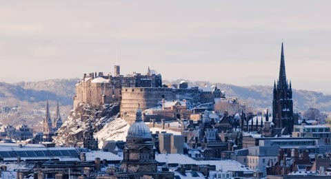 Winter view of Edinburgh Castle