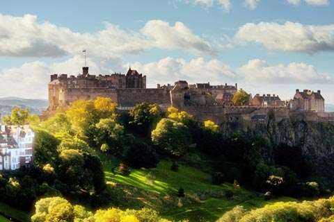 Edinburgh Castle sits atop an extinct volcano