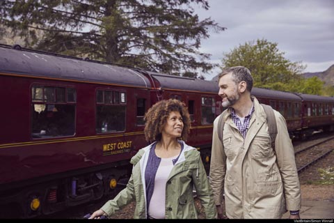 Couple with the Jacobite Steam Train