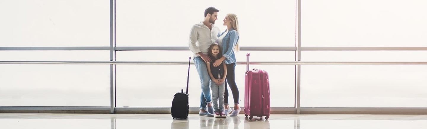 Family with luggage