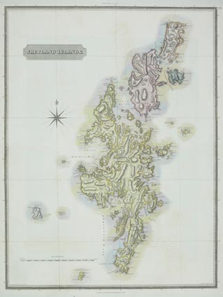 Ancient map of the Shetland Islands