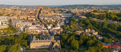 Aeriel view of the Royal Mile