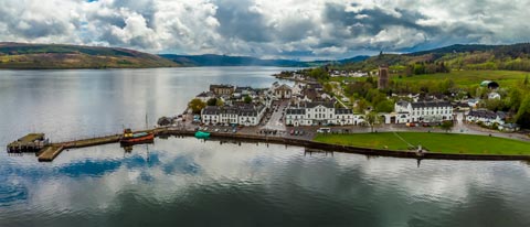 Ariel view of Inveraray and Loch Fyne