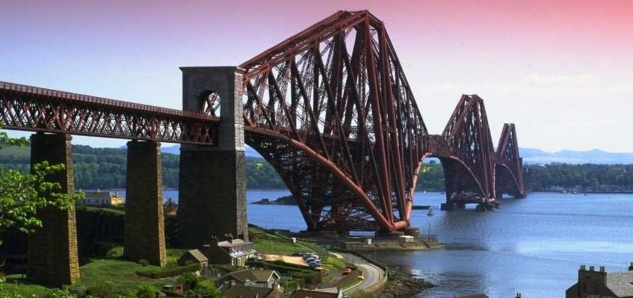 The Forth Bridge spanning the Firth of Forth