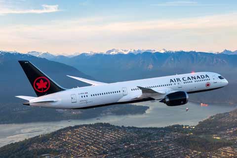 Air Canada Boeing 787 in flight
