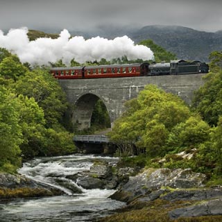 Jacobite Steam Train crossing river